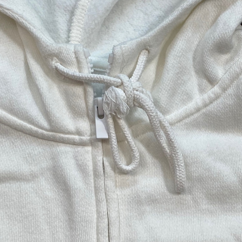 Victoria Secret PINK Zip Hoodie Sz M Womens White‎ Y2K Graphic Logo Sweatshirt - Picture 6 of 14